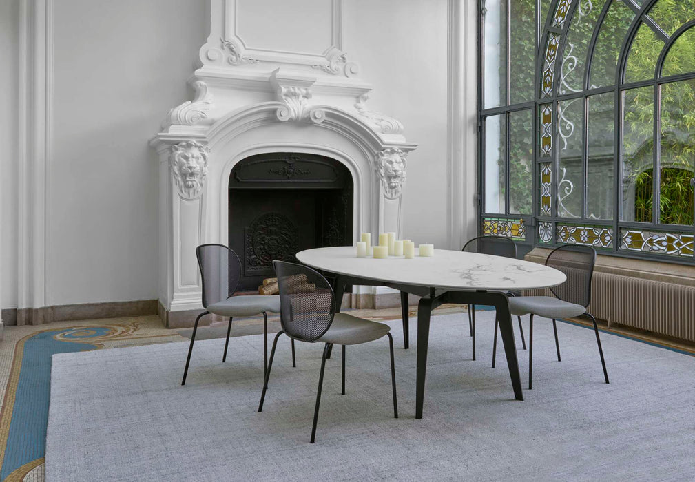 Ligne Roset Odessa Round Dining Table White Lacquered Base - MyConcept Hong Kong
