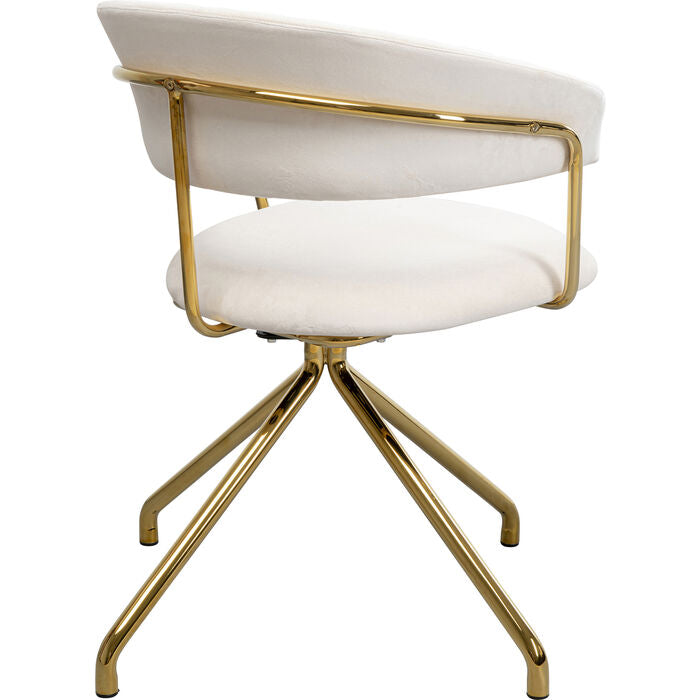 Swivel Chair Belle Velvet Cream - MyConcept Hong Kong