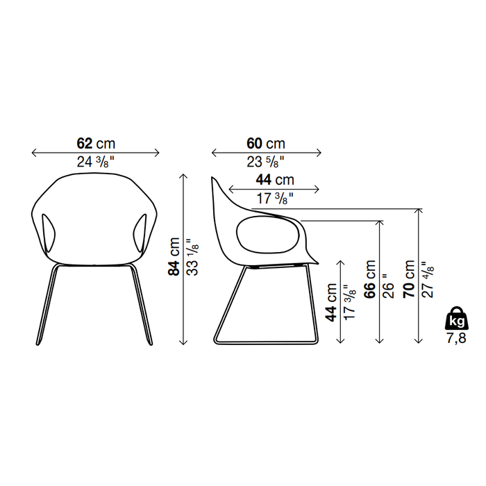 Elephant Sled Base Chair - Polyurethane Seat - MyConcept Hong Kong