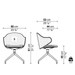 DUA Swivel trestle Chair - Backrest 3(With Armrest) - MyConcept Hong Kong