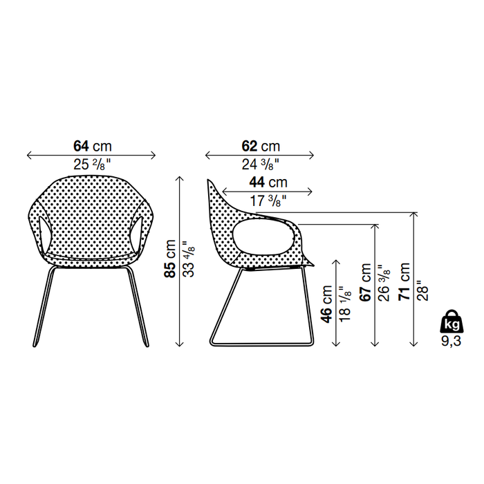 Elephant Sled Base Chair - Fabric Upholstered Seat - MyConcept Hong Kong