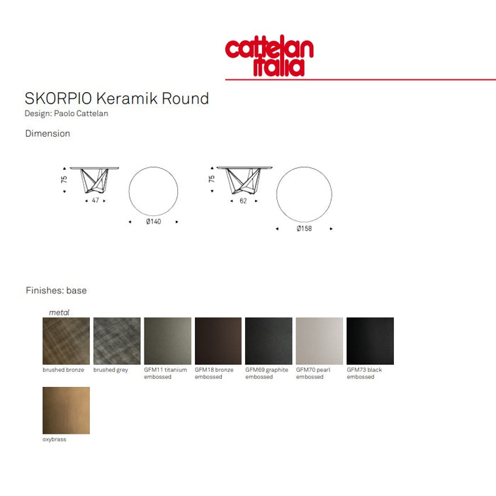 CATTELAN SKORPIO Keramik Round Table - MyConcept Hong Kong