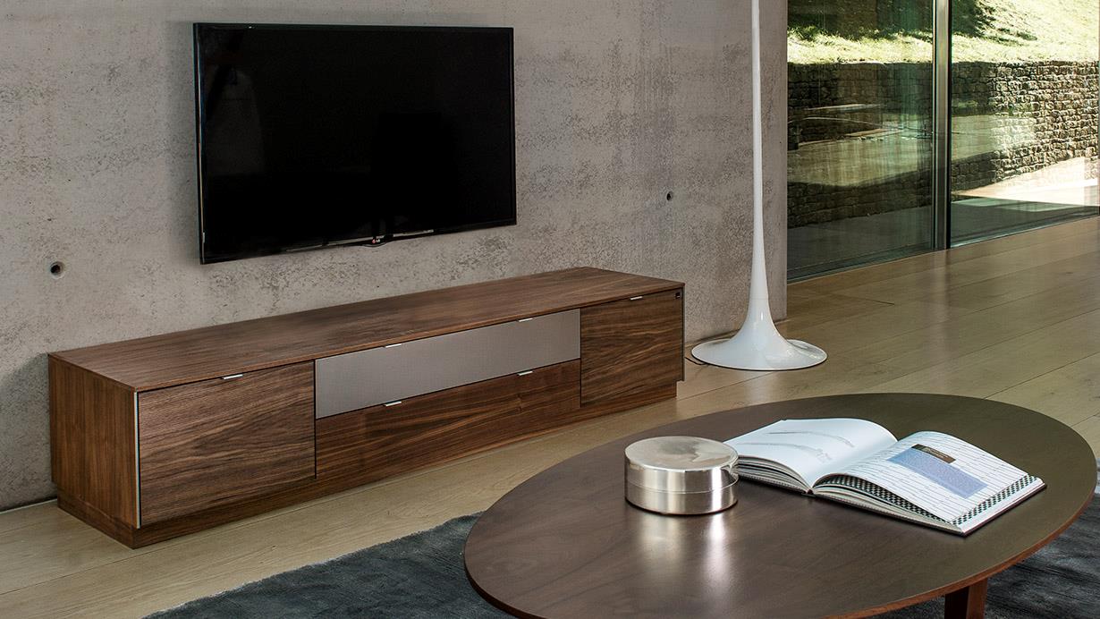 SM 941 TV Cabinet (2 Doors and Shelves/1 Shelf Behind Flap and Drawer Divided in Two) - MyConcept Hong Kong