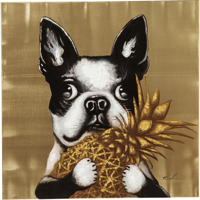 Picture Touched Dog with Pineapple 80x80cm - MyConcept Hong Kong